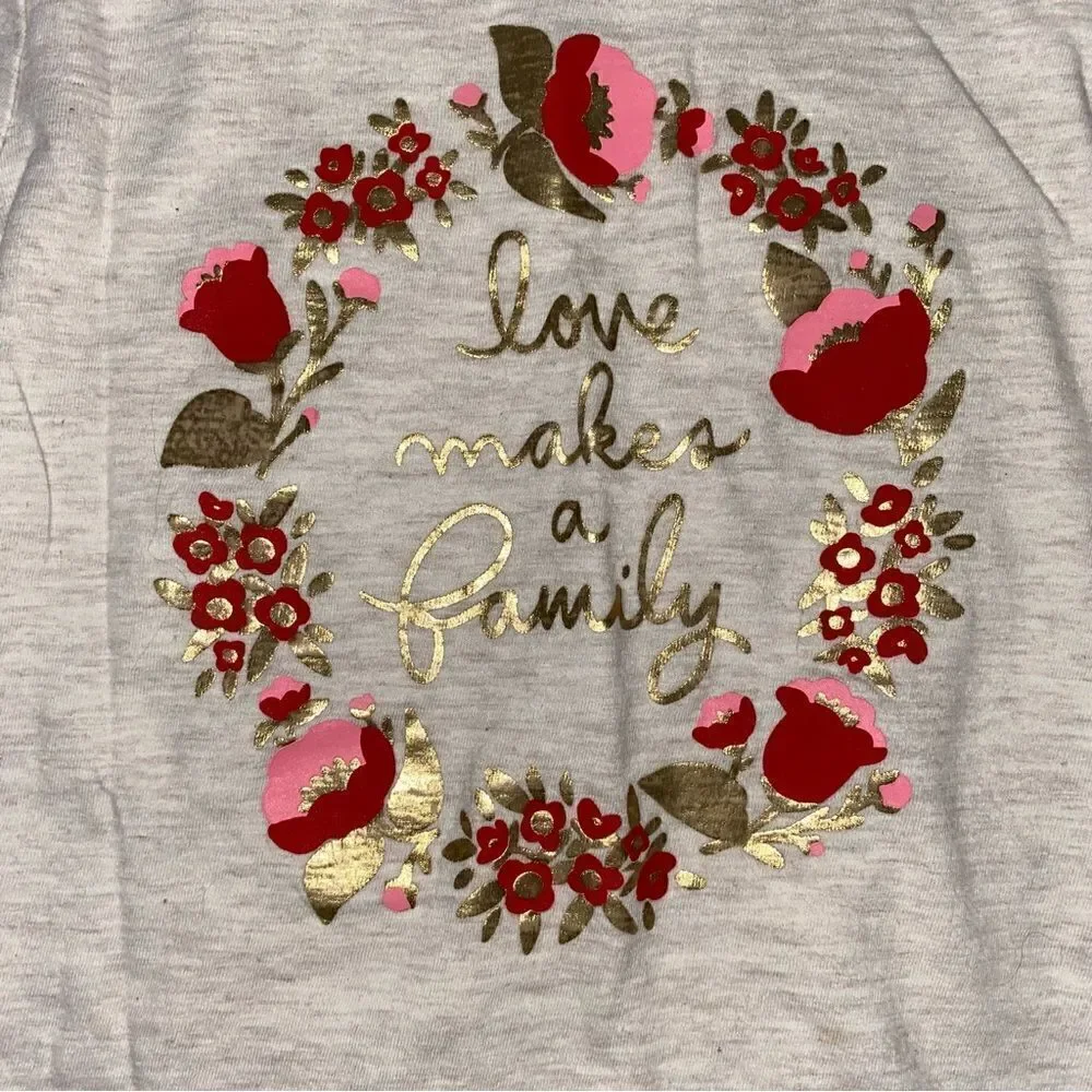 Cat & Jack longsleeve floral print top gold and tan girls size 5T